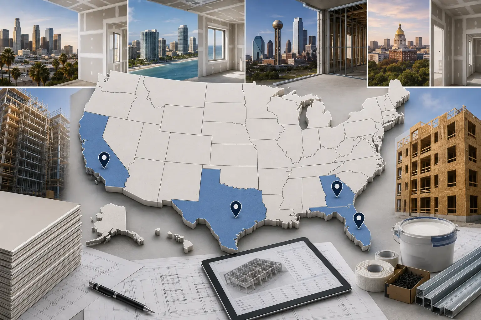 Drywall Takeoff Services Across the USA​